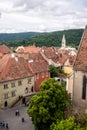 View of the historic medieval city centre citadel of SighiÃâ¢oara SiebenbÃÂ¼rgen, MureÃâ¢ county, Transylvania, Romania